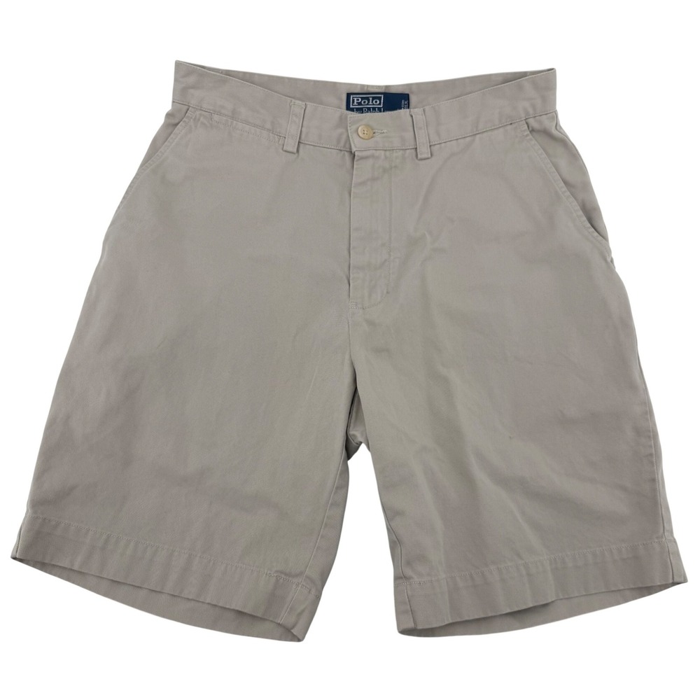 Polo Ralph Lauren Prospect Short Mens 30 Khaki Tan Cotton Chino Flat Front